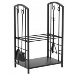 Stojak, Kosz metalowy na drewno kominkowe z akcesoriami 73x40x30cm SND05 - obrazek 3