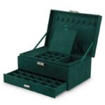 Szkatułka na biżuterię kuferek etui organizer butelkowa zieleń PD119 - obrazek 4