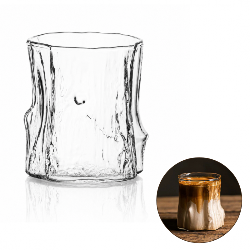 szklanka-300ml-falowana-wzor-drewna-1-szt-do-kawy-drinkow-whiskey-szk208 Szklanka 300ml Falowana, wzór drewna 1 szt do kawy, drinków, whiskey SZK208 - obrazek 1