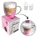 Szklanka termiczna z hortensją w środku róż 300 ml 1szt SZK77