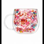 Szklanka termiczna z kwiatami w środku, gipsówka kolorowa 300 ml 1szt SZK211 - obrazek 3