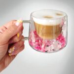 Szklanka termiczna z kwiatami w środku, hortensje 180 ml 1szt SZK175 - obrazek 4