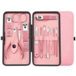 Zestaw akcesoriów do manicure, pedicure w etui różowe 12w1 AK20 - obrazek 3
