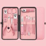 Zestaw akcesoriów do manicure, pedicure w etui różowe 12w1 AK20 - obrazek 5